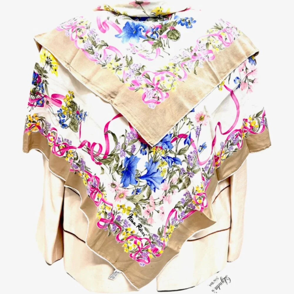 NINA RICCI PARIS  100% SILK SCARF  34